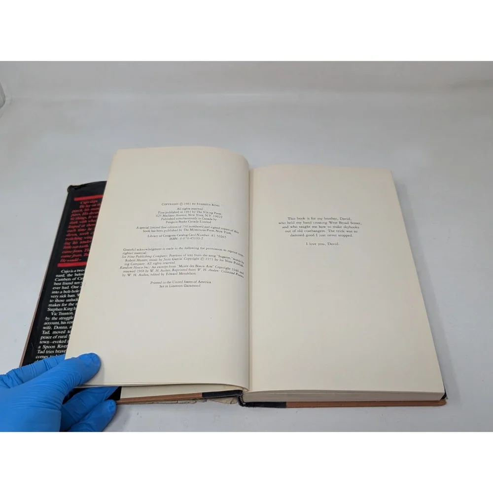 Cujo by Stephen King 1st Edition 1981 Viking Press Hardcover w/ Dust Jacket 80s‎